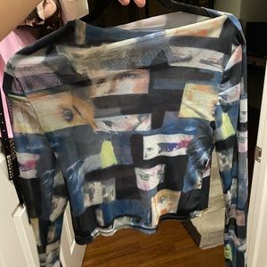 mesh long sleeve y2k